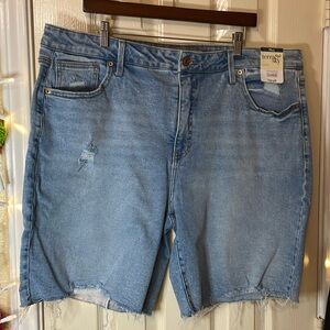 20W Terra & Sky Light Blue Cut-off Jean Shorts high waist